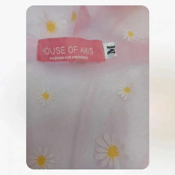 House Of Aris Sheer Pink Daisy Festival Cardigan Over Sized Hood Size  Medium - Picture 10 of 11